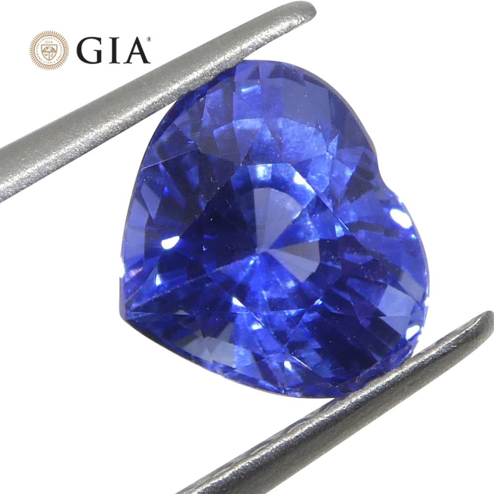 Saphir bleu en forme de cœur de 1.51 carats certifié GIA, Sri Lanka   en vente 1