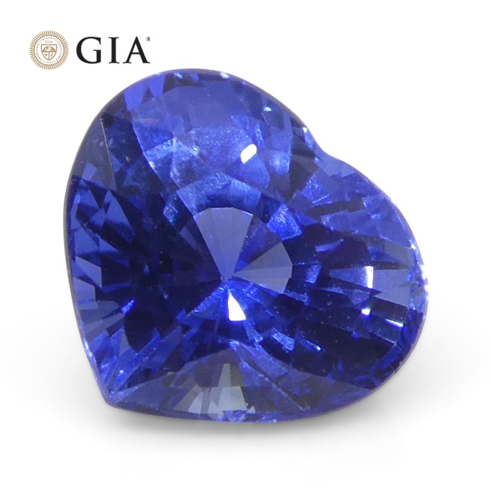 1.51ct Heart Blue Sapphire GIA Certified Sri Lanka   For Sale 2