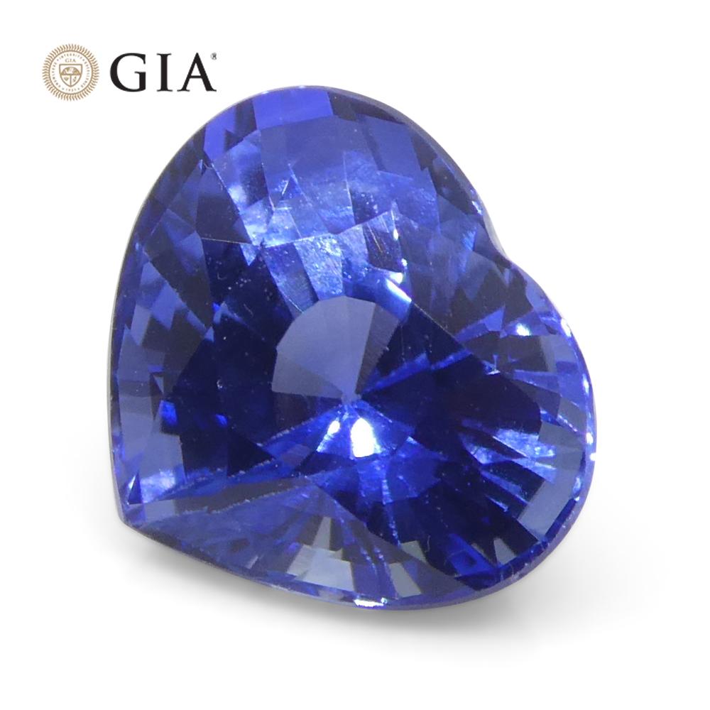 Saphir bleu en forme de cœur de 1.51 carats certifié GIA, Sri Lanka   en vente 3