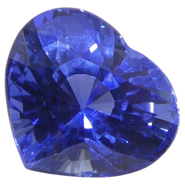 Saphir bleu en forme de cœur de 1.51 carats certifié GIA, Sri Lanka   en vente