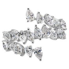 1,51ct Mixed Cut SI/H Diamant 14k Weißgold Hochzeit Wrap Ring Feiner Schmuck