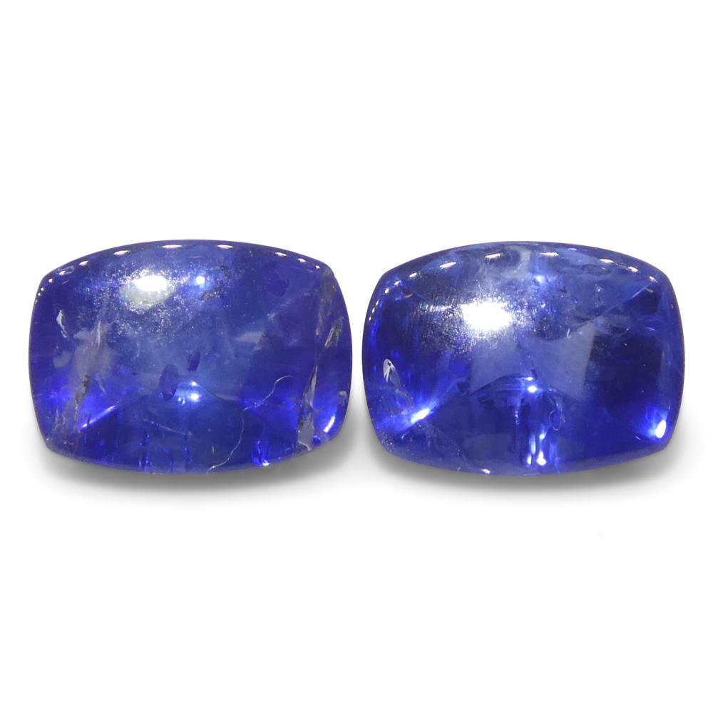 1,51ct Coppia (2) Zaffiri Blu Cabochon Sugarloaf a cuscino dalla Birmania in vendita 5