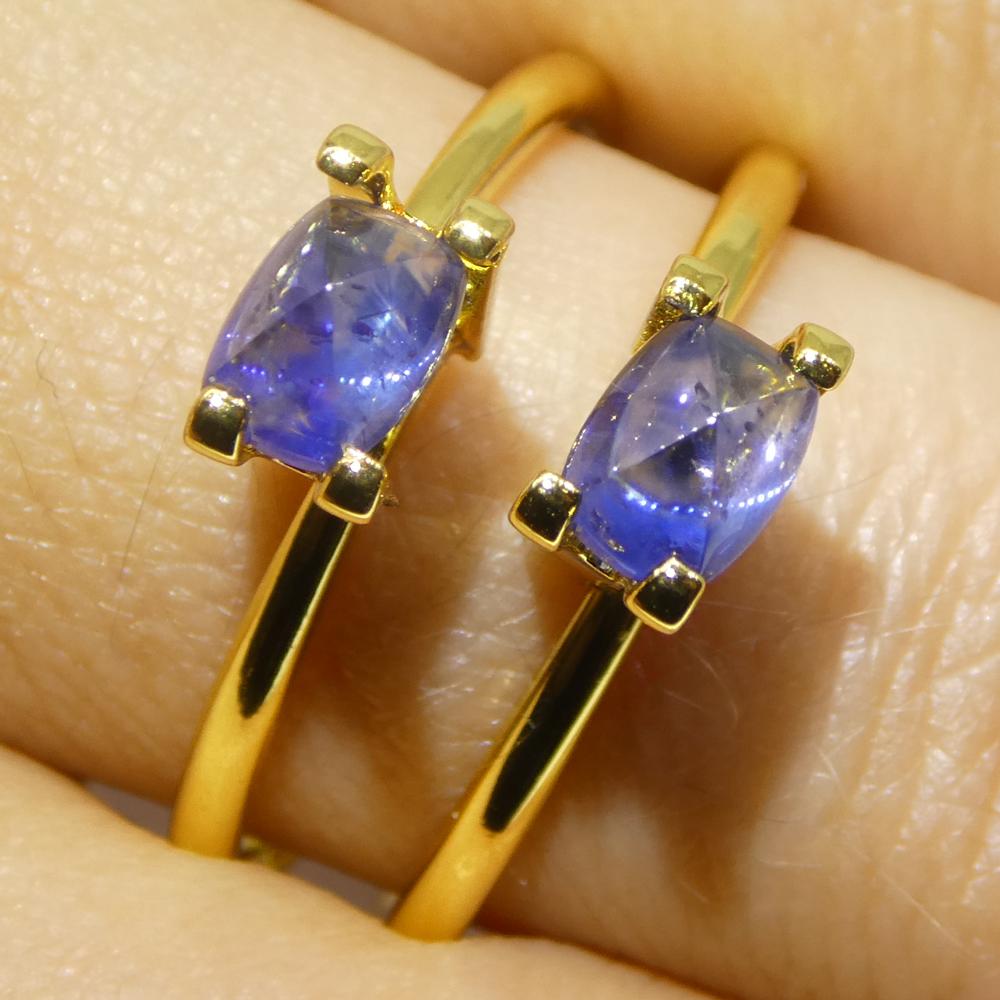 1,51ct Coppia (2) Zaffiri Blu Cabochon Sugarloaf a cuscino dalla Birmania in vendita 8