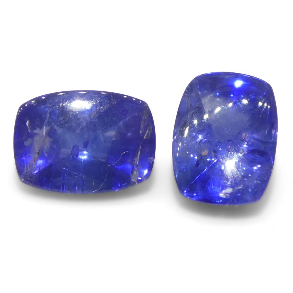 1,51ct Coppia (2) Zaffiri Blu Cabochon Sugarloaf a cuscino dalla Birmania In condizioni Nuovo in vendita a Toronto, Ontario