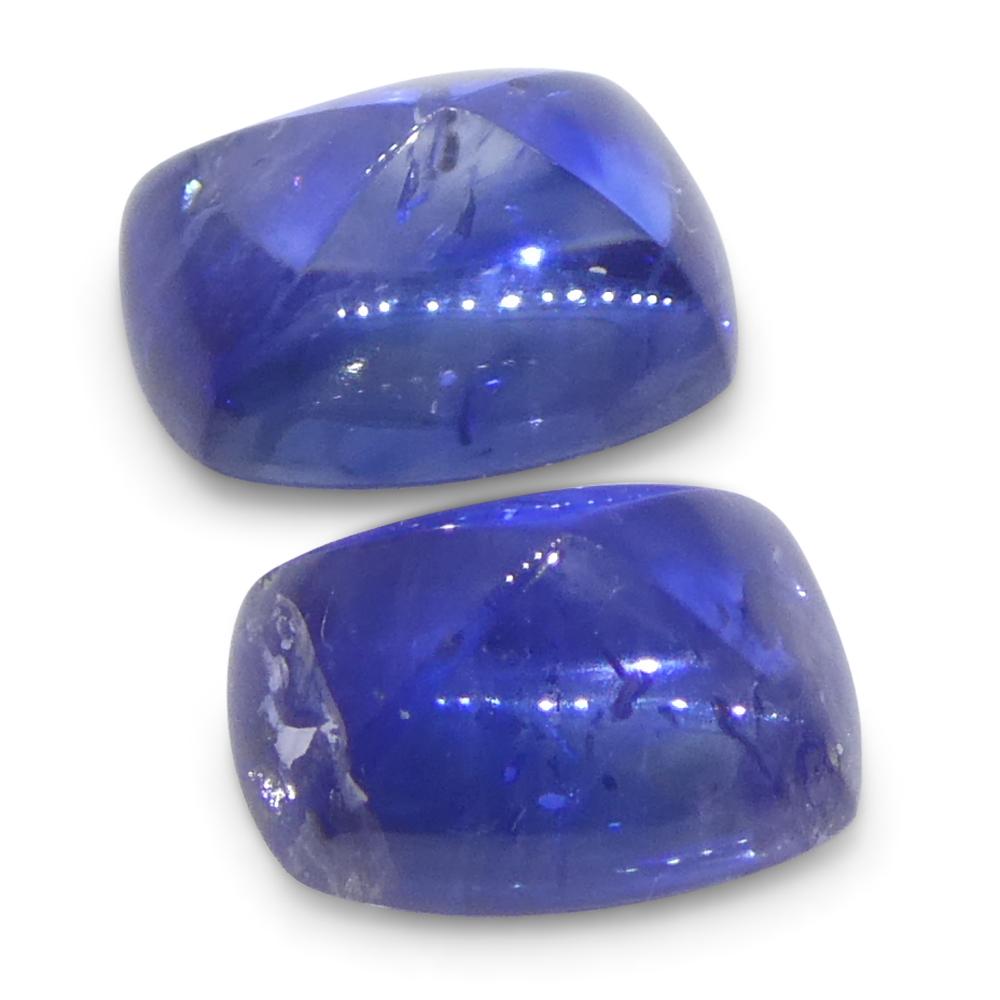 1,51ct Coppia (2) Zaffiri Blu Cabochon Sugarloaf a cuscino dalla Birmania in vendita 4