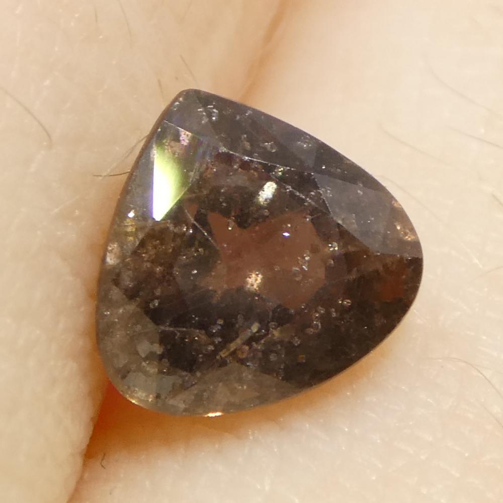 Zaffiro marrone-rosa a pera da 1,51ct della Tanzania non riscaldato in vendita 6