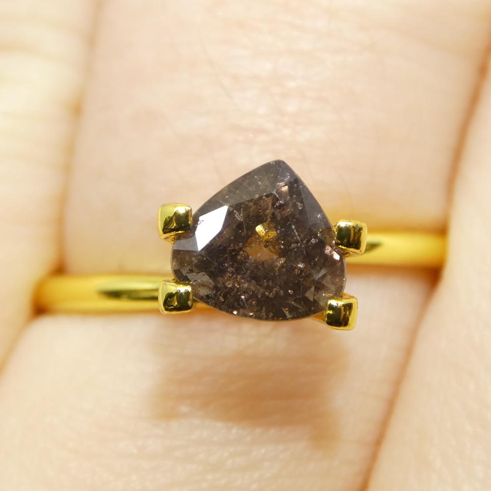 Zaffiro marrone-rosa a pera da 1,51ct della Tanzania non riscaldato in vendita 8