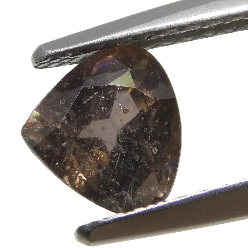 Taglio brillante Zaffiro marrone-rosa a pera da 1,51ct della Tanzania non riscaldato in vendita