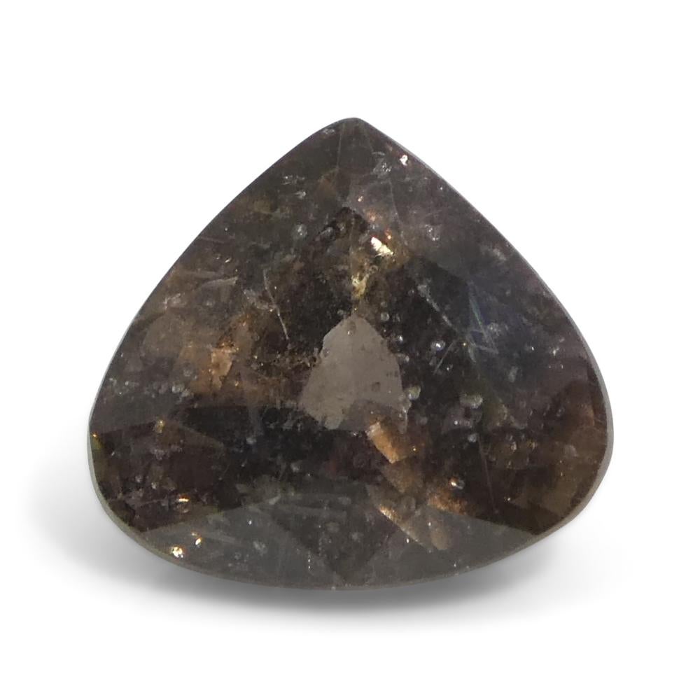Zaffiro marrone-rosa a pera da 1,51ct della Tanzania non riscaldato In condizioni Nuovo in vendita a Toronto, Ontario