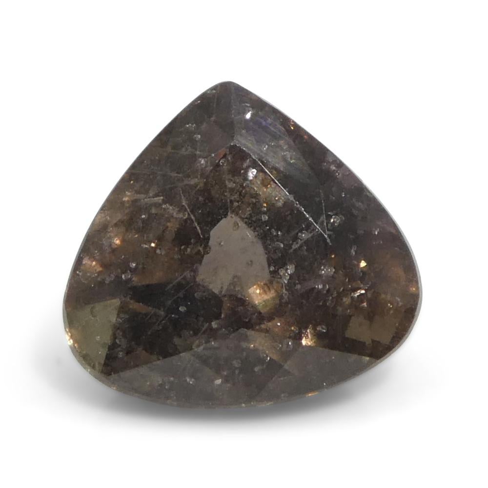 da uomo o donna Zaffiro marrone-rosa a pera da 1,51ct della Tanzania non riscaldato in vendita