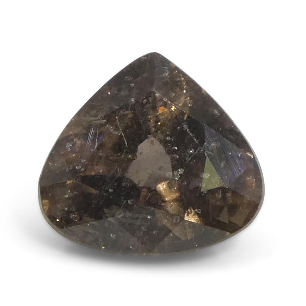 Zaffiro marrone-rosa a pera da 1,51ct della Tanzania non riscaldato in vendita 1