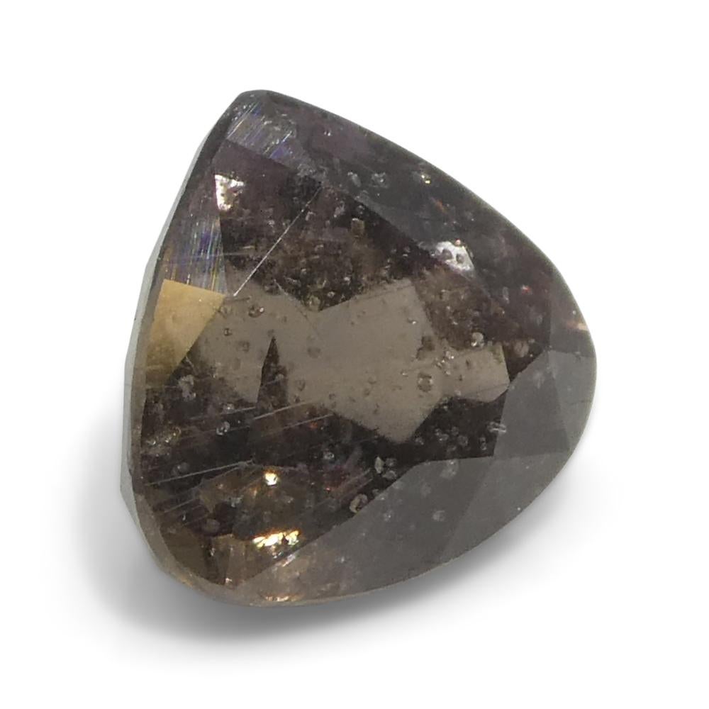 Zaffiro marrone-rosa a pera da 1,51ct della Tanzania non riscaldato in vendita 2