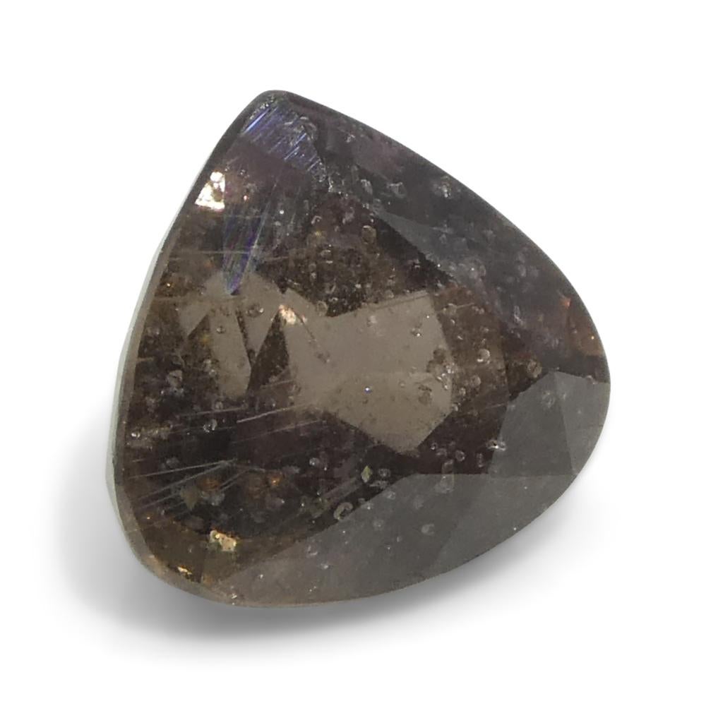 Zaffiro marrone-rosa a pera da 1,51ct della Tanzania non riscaldato in vendita 3