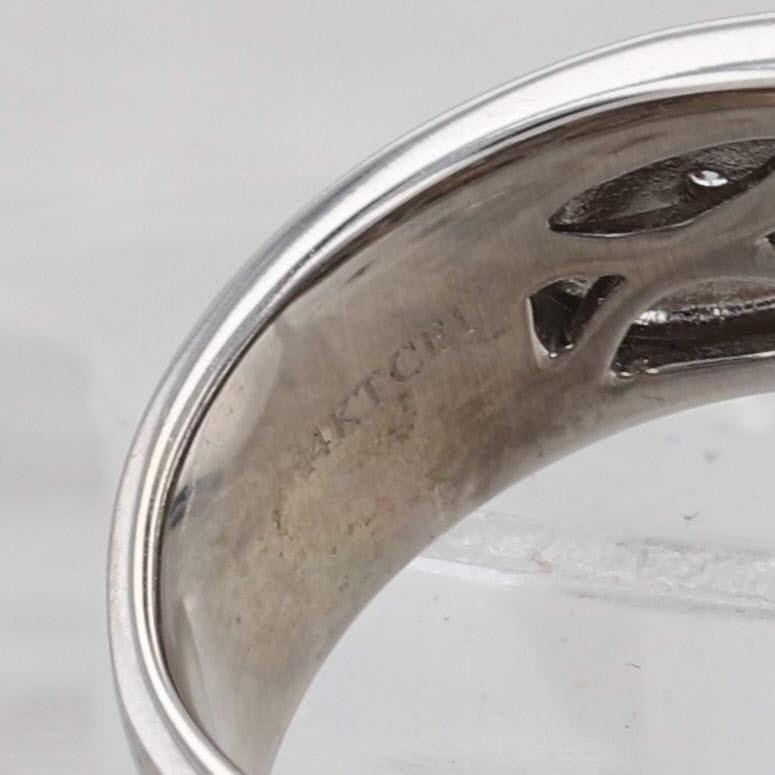 1.51ctw Black White Diamond Rows Ring 14k White Gold Size 6.75 Wide Band en vente 3