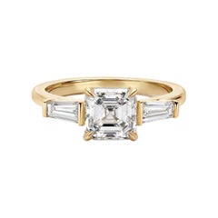 1.52 Carat Asscher Statement Brilliant White 14K White Gold Graceful Brilliance