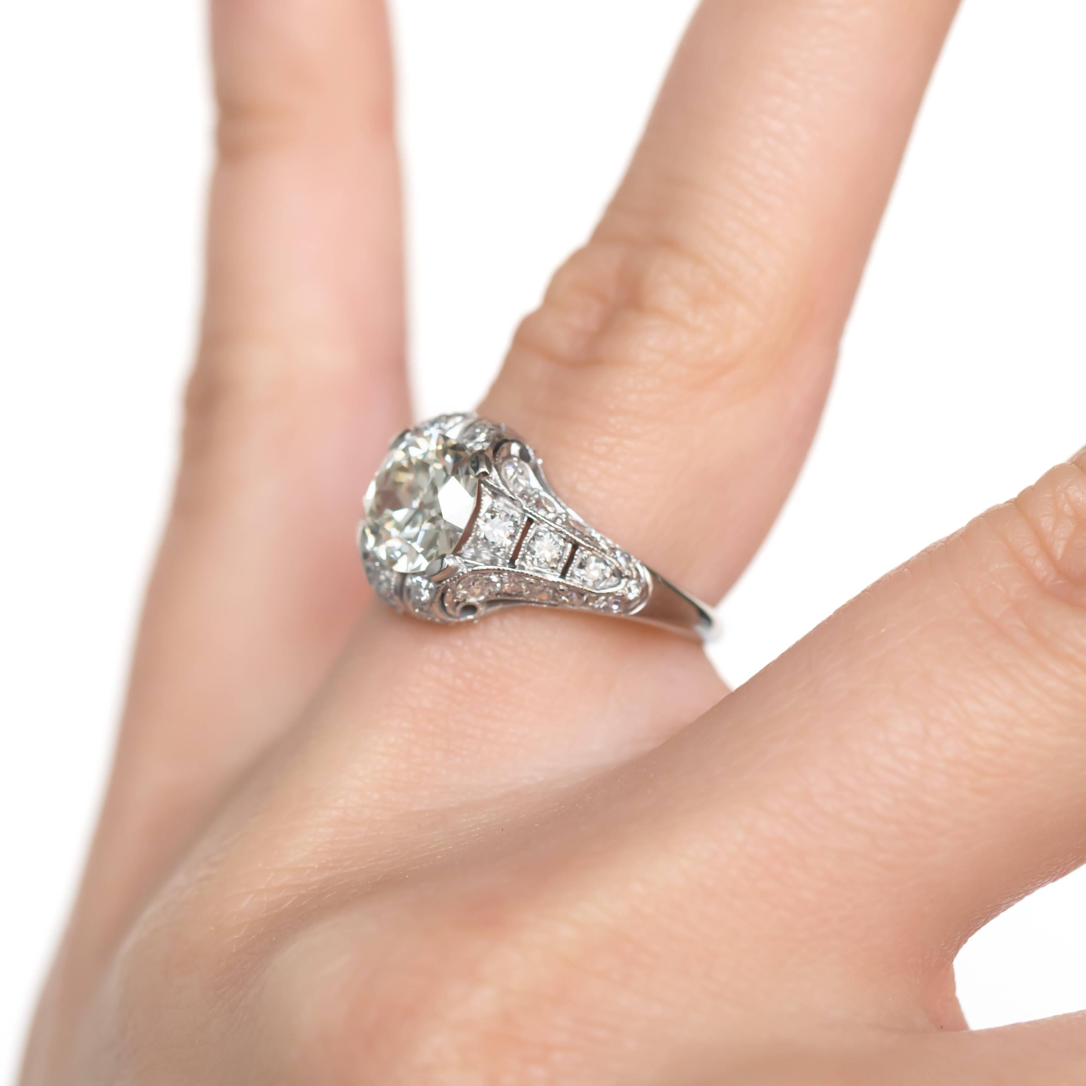 Women's 1.52 Carat Diamond Platinum Engagement Ring For Sale