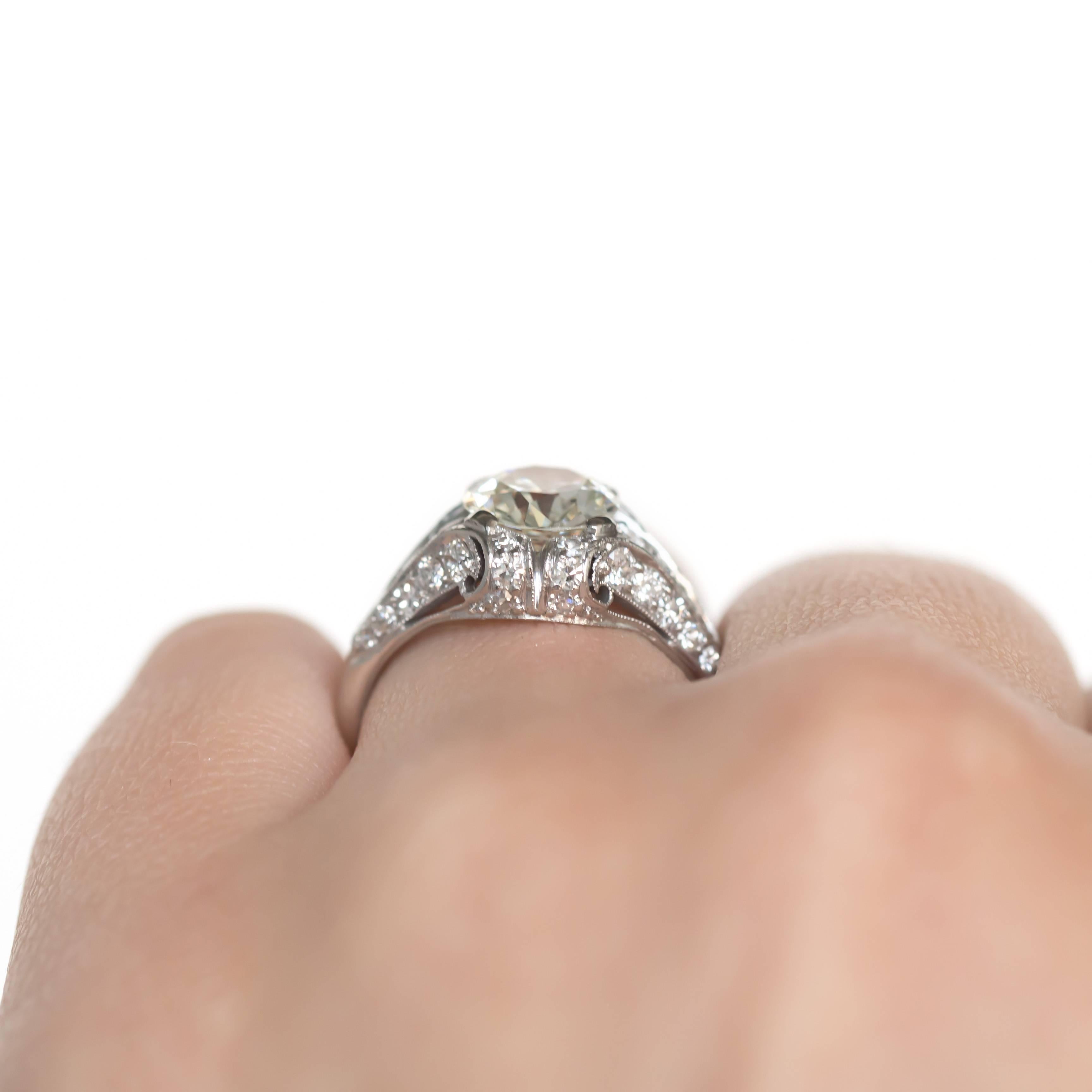 1.52 Carat Diamond Platinum Engagement Ring For Sale 1