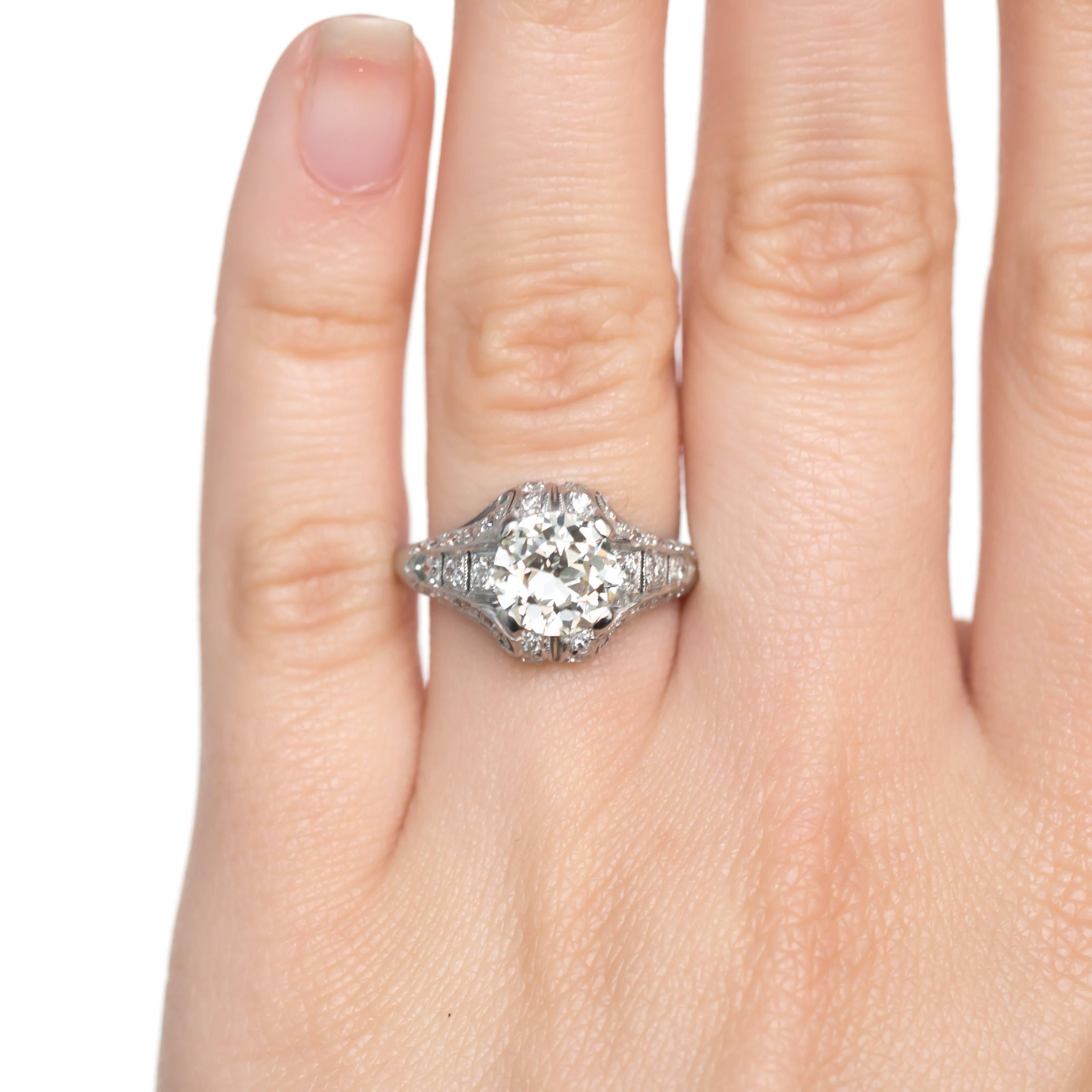 1.52 Carat Diamond Platinum Engagement Ring For Sale 2