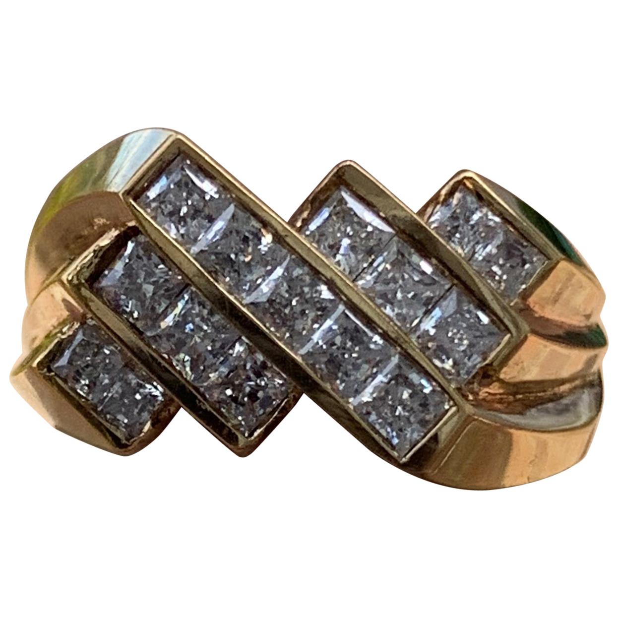 1.52 Carat Diamond Ring/Band, 14 Karat, 1980s Ben Dannie Original Design