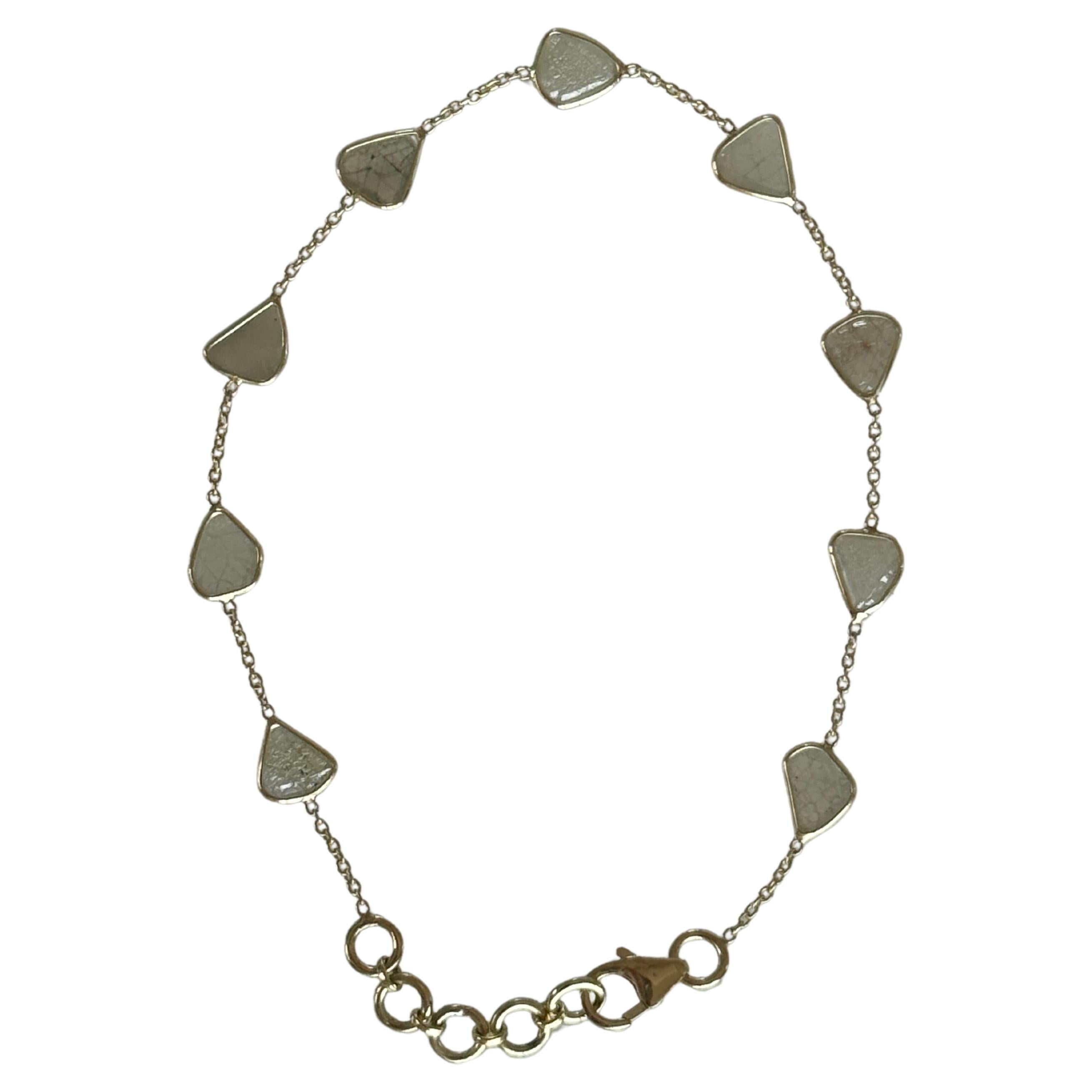 1.52 Carat Diamond Slice 14K Gold Bracelet
