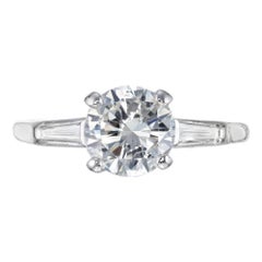 1.52 Carat Diamond Three-Stone Platinum Engagement Ring