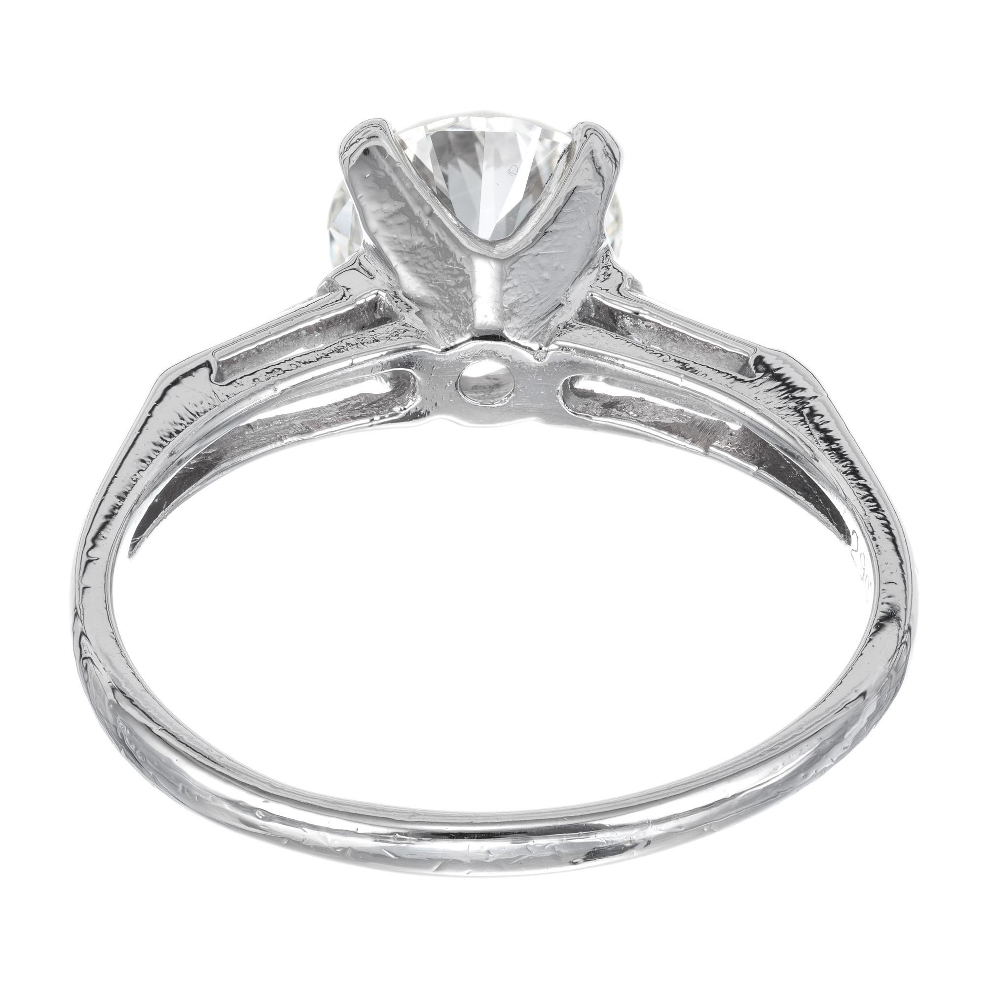 Women's 1.52 Carat Diamond Three-Stone Platinum Engagement Ring For Sale