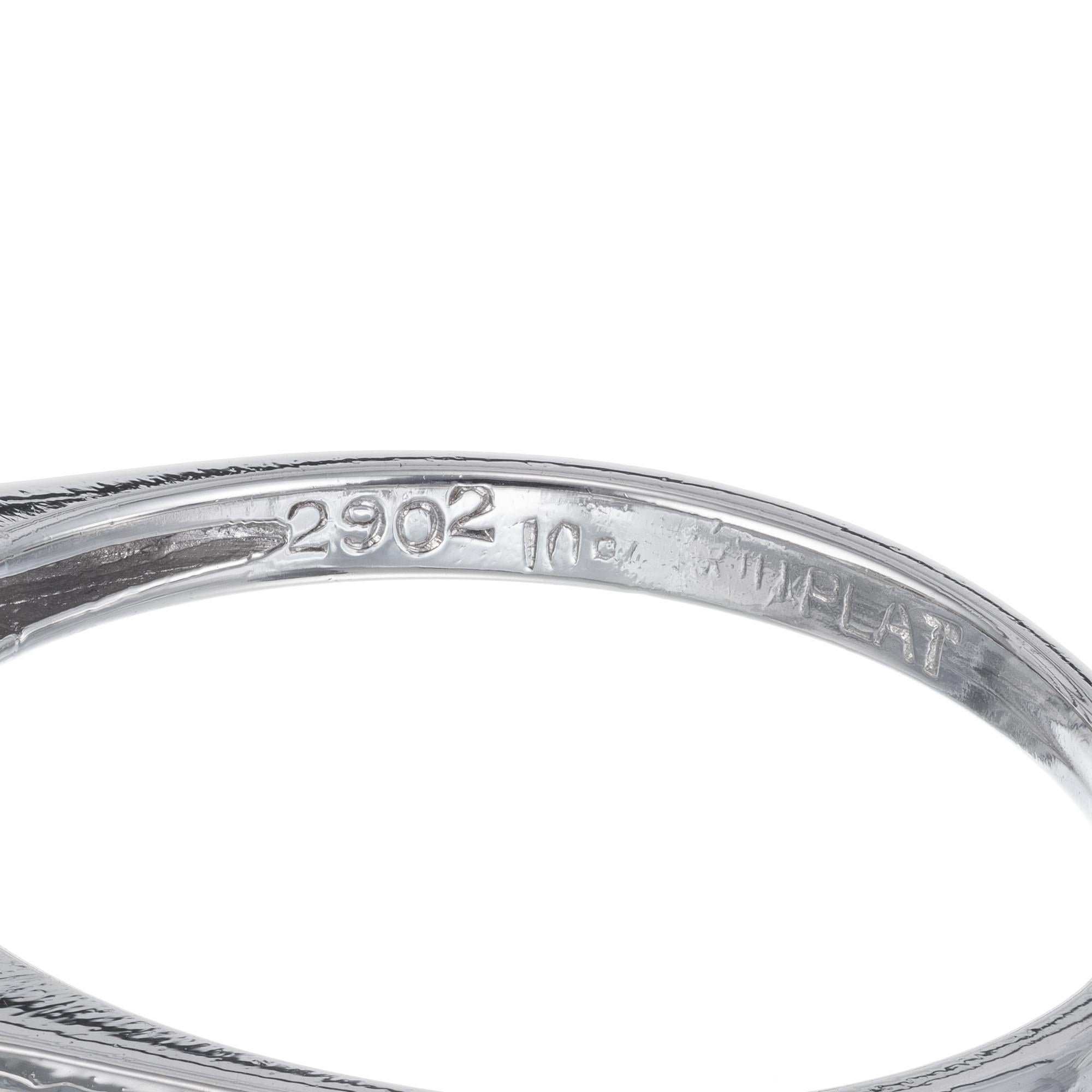 1.52 Carat Diamond Three-Stone Platinum Engagement Ring For Sale 1