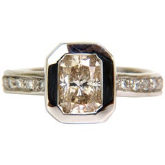 1.52 Carat Fancy Natural Brown Color Diamond Eternity Ring 14 Karat