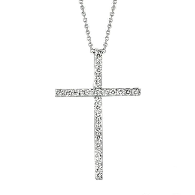 1.52 Carat Natural Diamond Circle Pendant Necklace 14K White Gold In New Condition For Sale In New York, NY