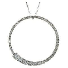 Collana con cerchio di diamanti naturali da 1,52 carati in oro bianco 14K