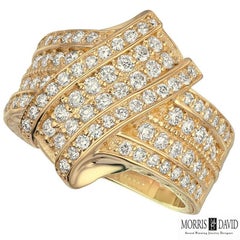 1.52 Carat Natural Diamond Cocktail Ring G SI 14 Karat White Gold