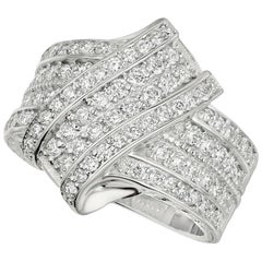 1.52 Carat Natural Diamond Cocktail Ring G SI 14 Karat White Gold