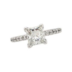 1.52 Carat Natural Princess Cut Diamond Engagement Ring EGL Certified VS1/H 1.52 Carat Natural Princess Cut Diamond Engagement Ring EGL Certified VS1/H