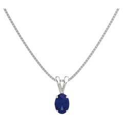 1.52 Carat Oval Cut Sapphire Pendant in 14K