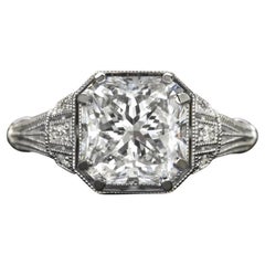 1.52 Carat Radiant Cut Diamond Engagement Ring in 14K White Gold