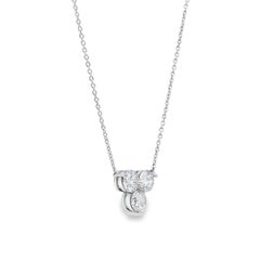Roman Malakov 1.52 Carat Round Brilliant Cut Diamond Clover Pendant Necklace