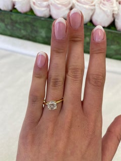 1.52 Carat Round Brilliant Diamond Solitaire Ring 18 Karat Yellow Gold