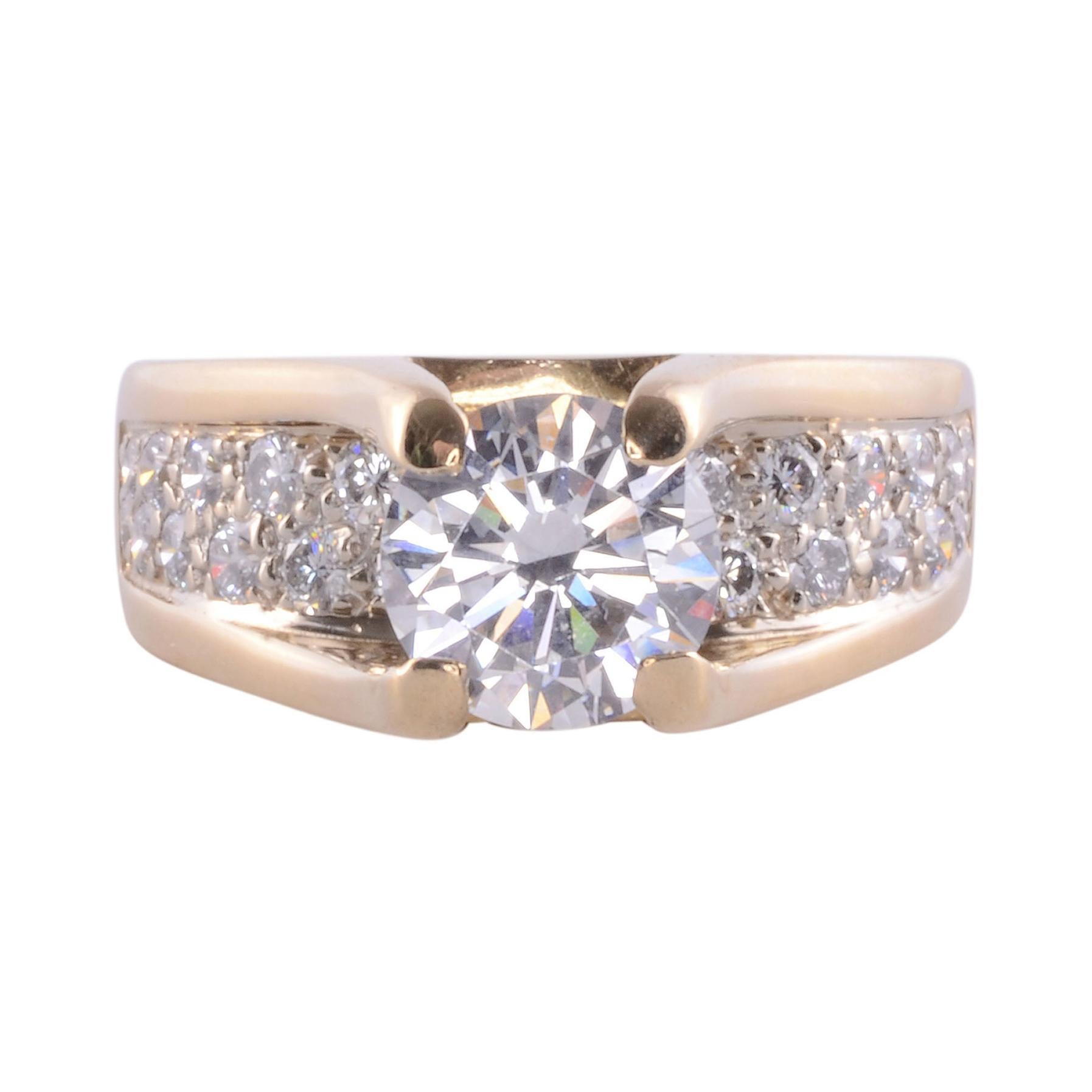 1.52 Carat VS2 Center Diamond Ring For Sale