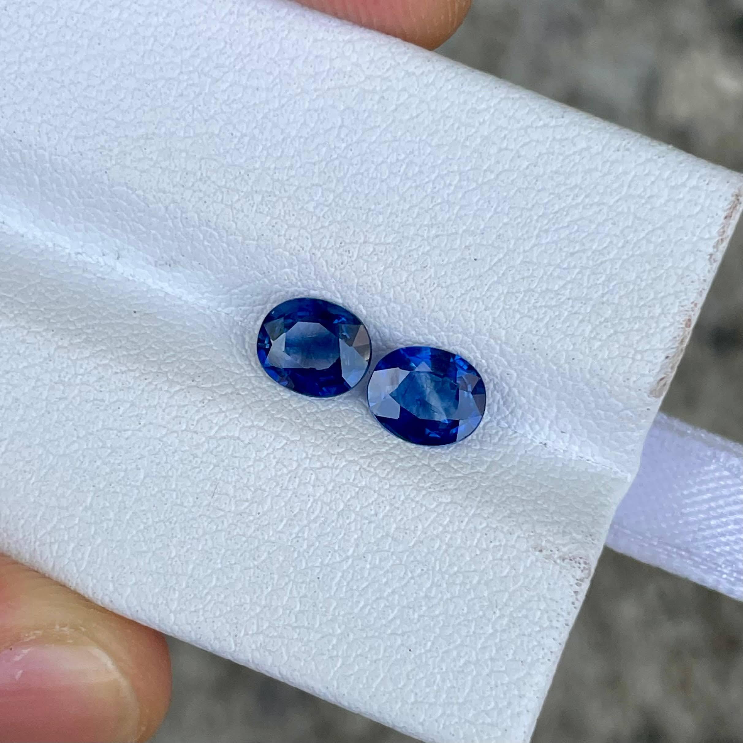 1,52 Karat Blauer Saphir Paar Ovalschliff Natürlicher Sri Lanka's Edelstein 2