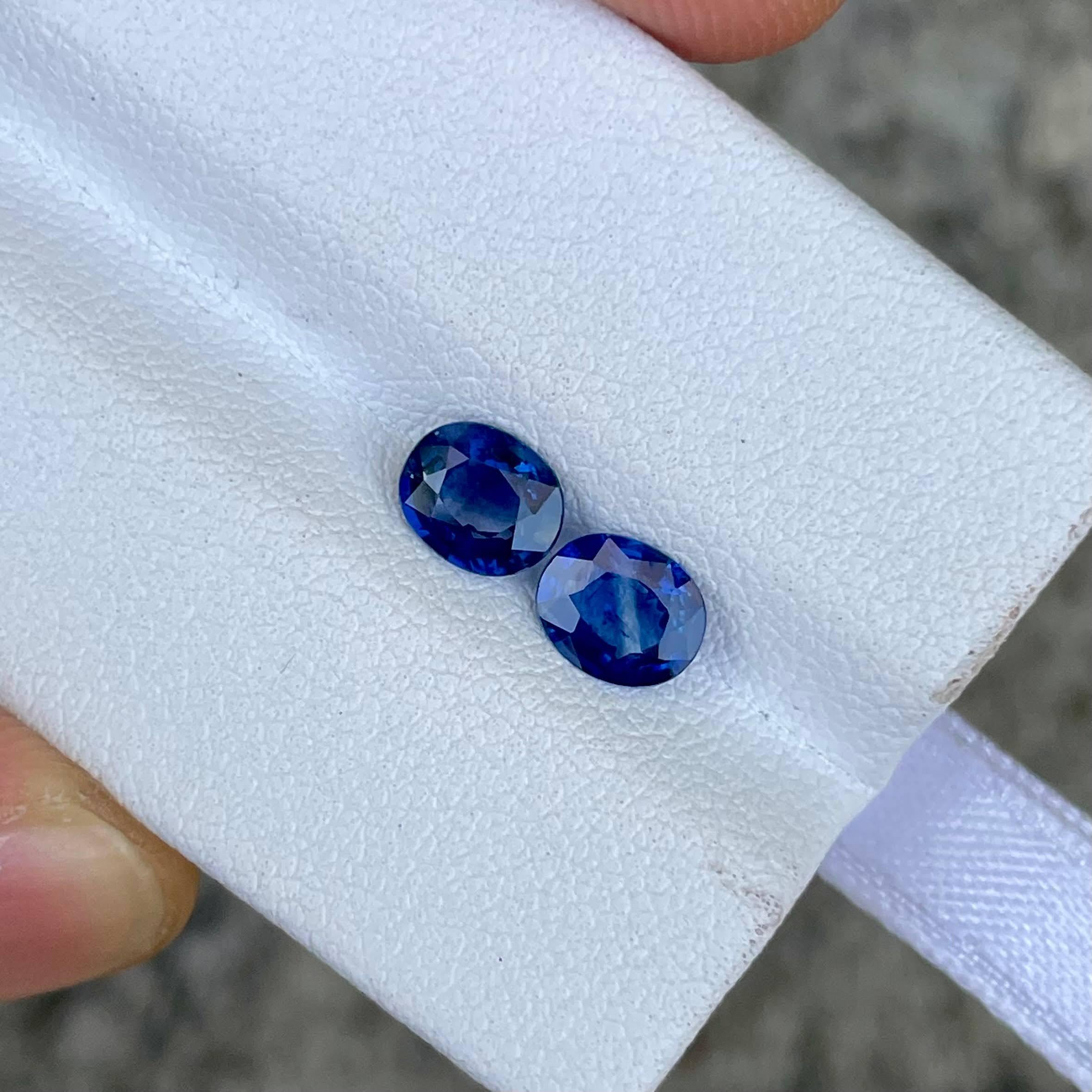 1,52 Karat Blauer Saphir Paar Ovalschliff Natürlicher Sri Lanka's Edelstein 3