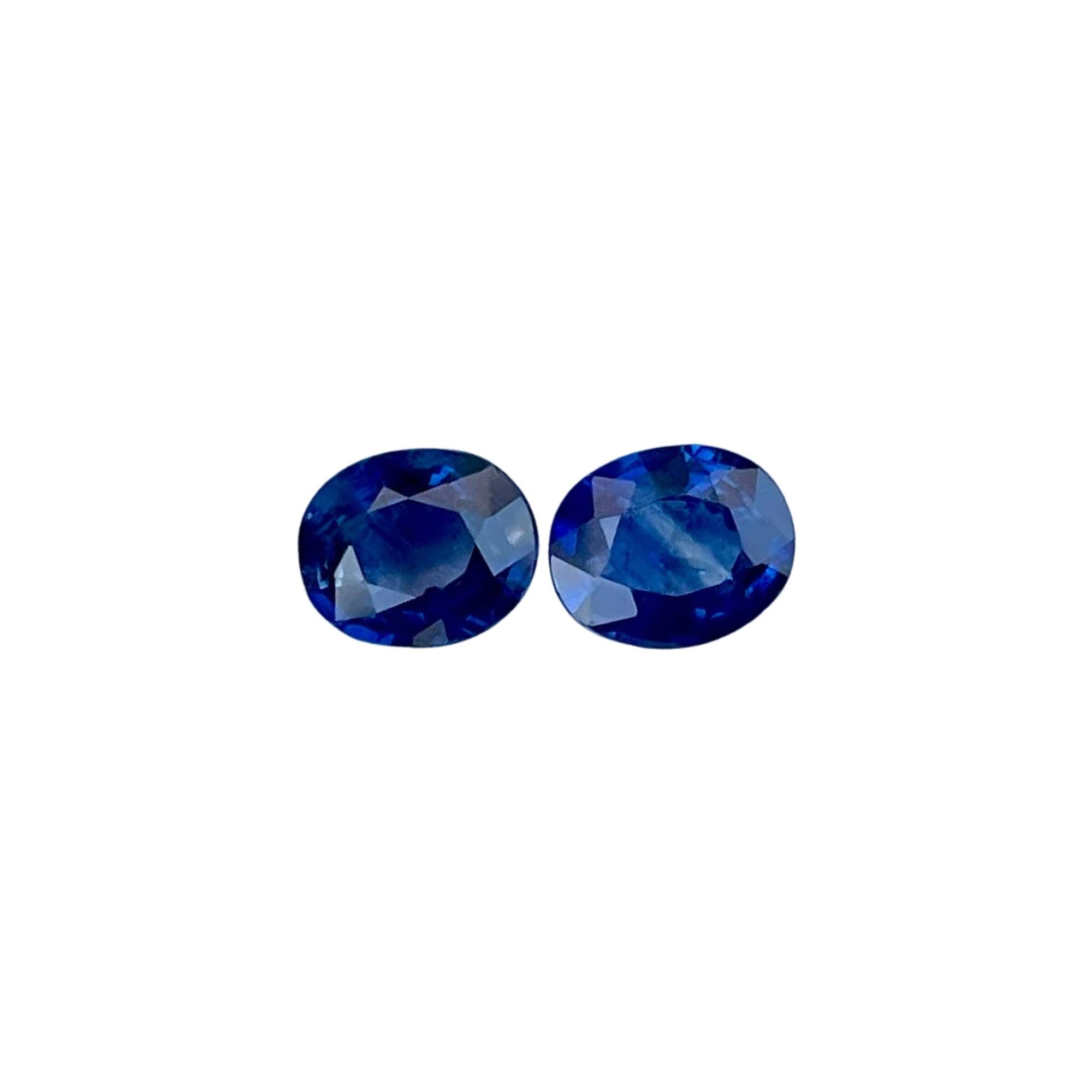 1,52 Karat Blauer Saphir Paar Ovalschliff Natürlicher Sri Lanka's Edelstein 4