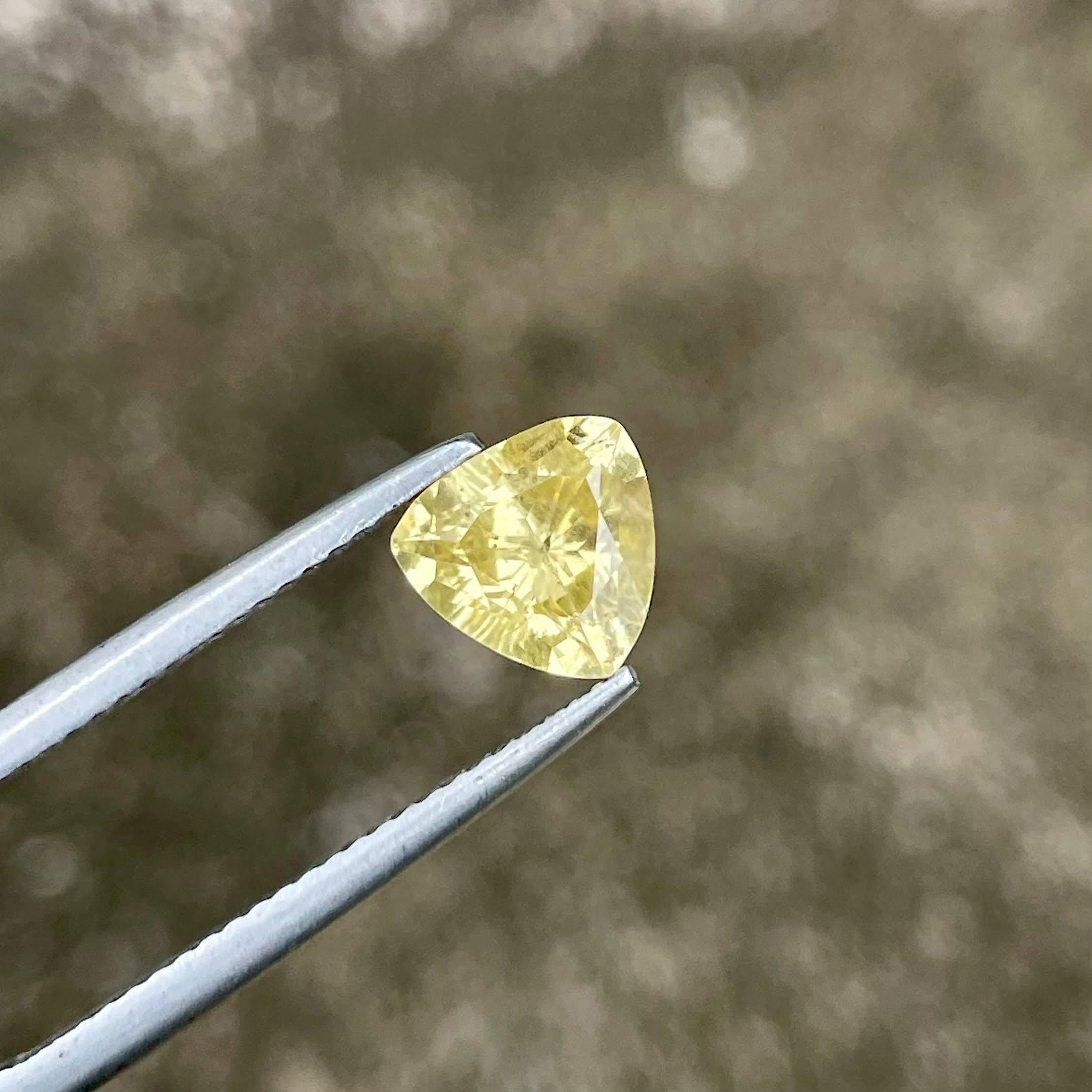 1.52 carats Fine Quality Yellow Sapphire Trilliant Cut Natural Sri Lankan Gem im Angebot 3