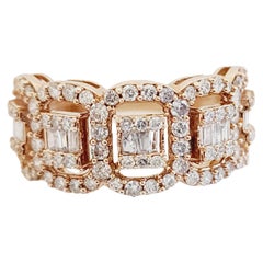 1.52 Carats Natural Diamond Rose Gold Ring 14 Karats