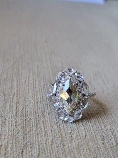 1.52 Carats Pear Diamond, Black Onyx & Pearl Art Deco Style Engagement Ring