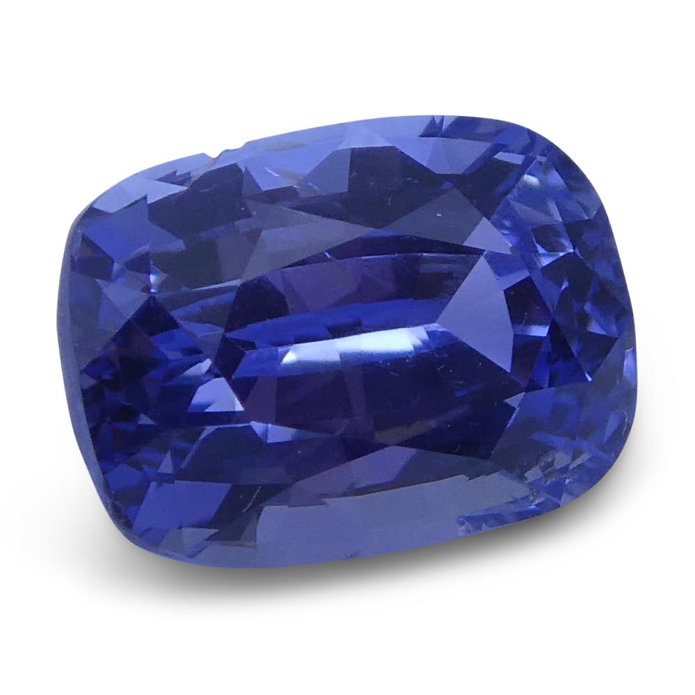 Women's or Men's 1.52 ct Cushion Blue Sapphire IGI Certified Unheated For Sale