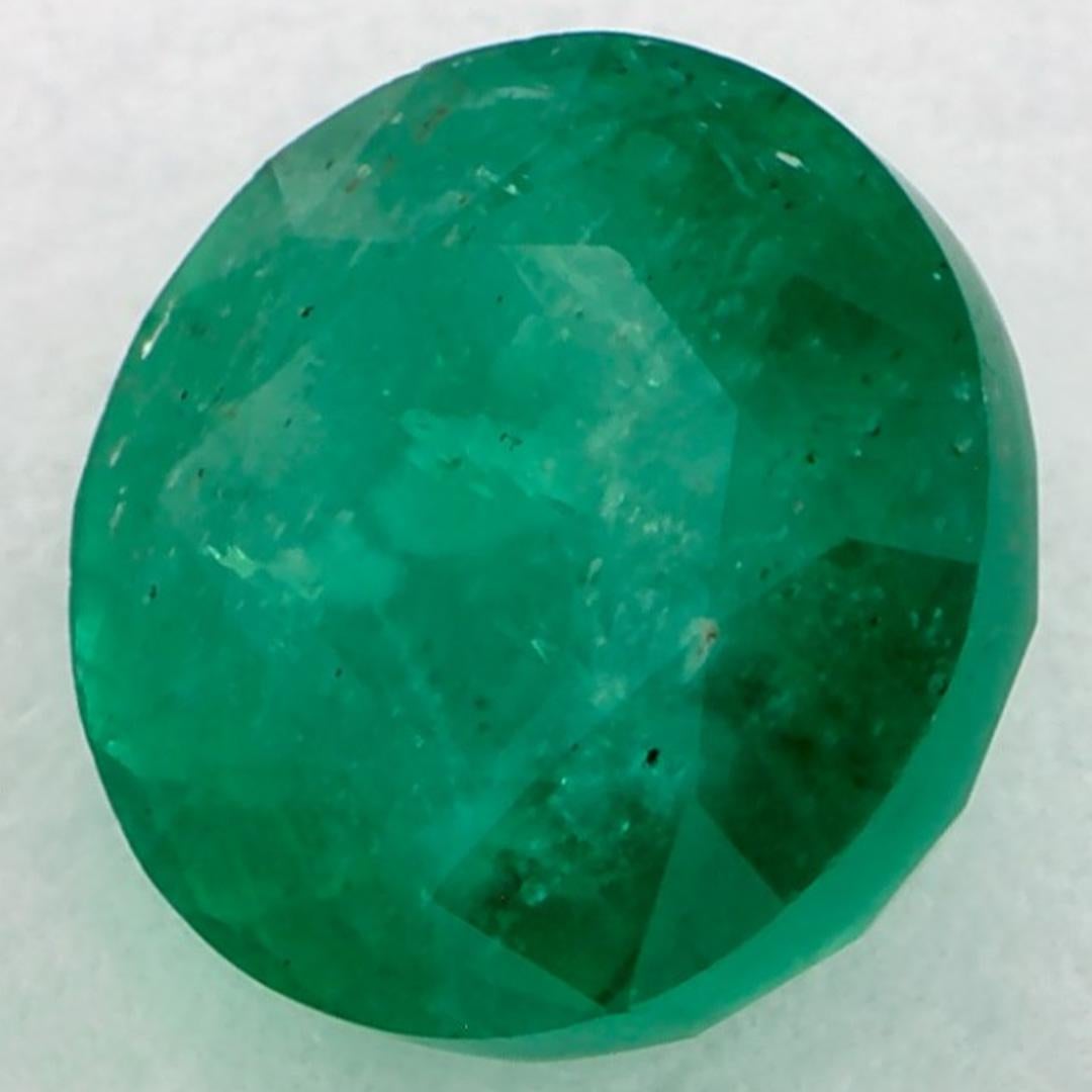 Taille ronde 1.52 Ct Emerald Round Loose Gemstone (pierre précieuse en vrac) en vente