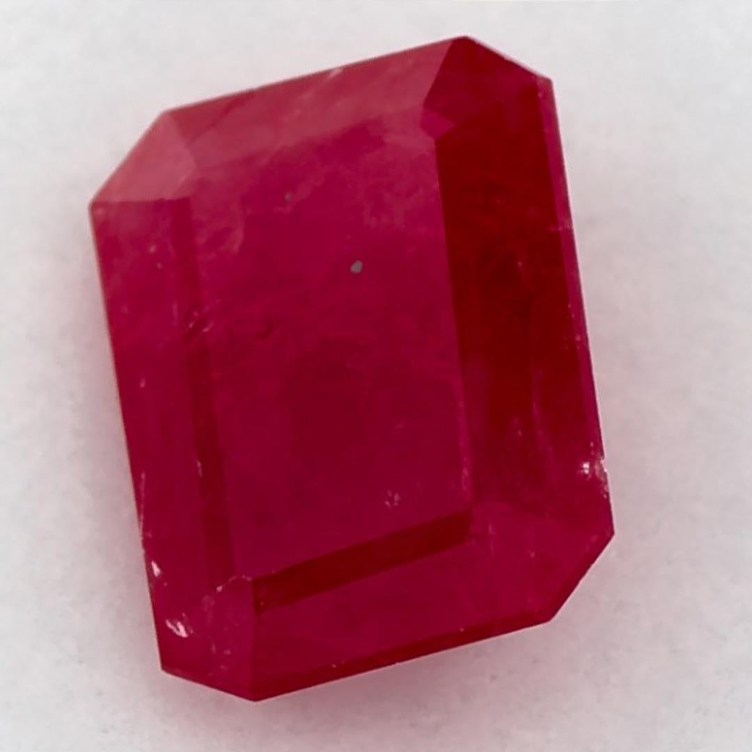 Taille octogone 1.52 Ct Ruby Octagon Cut Loose Gemstone (pierre précieuse en vrac) en vente