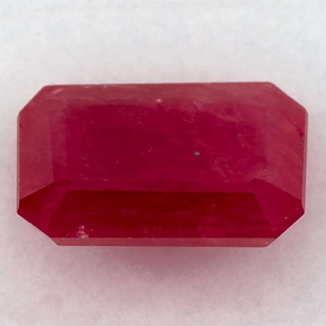 1.52 Ct Ruby Octagon Cut Loose Gemstone (pierre précieuse en vrac) Neuf - En vente à Fort Lee, NJ