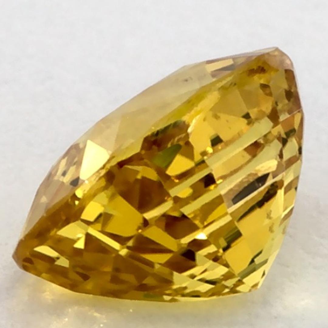 1.52 Ct Yellow Sapphire Cushion Loose Gemstone (pierre précieuse en vrac) en vente 3