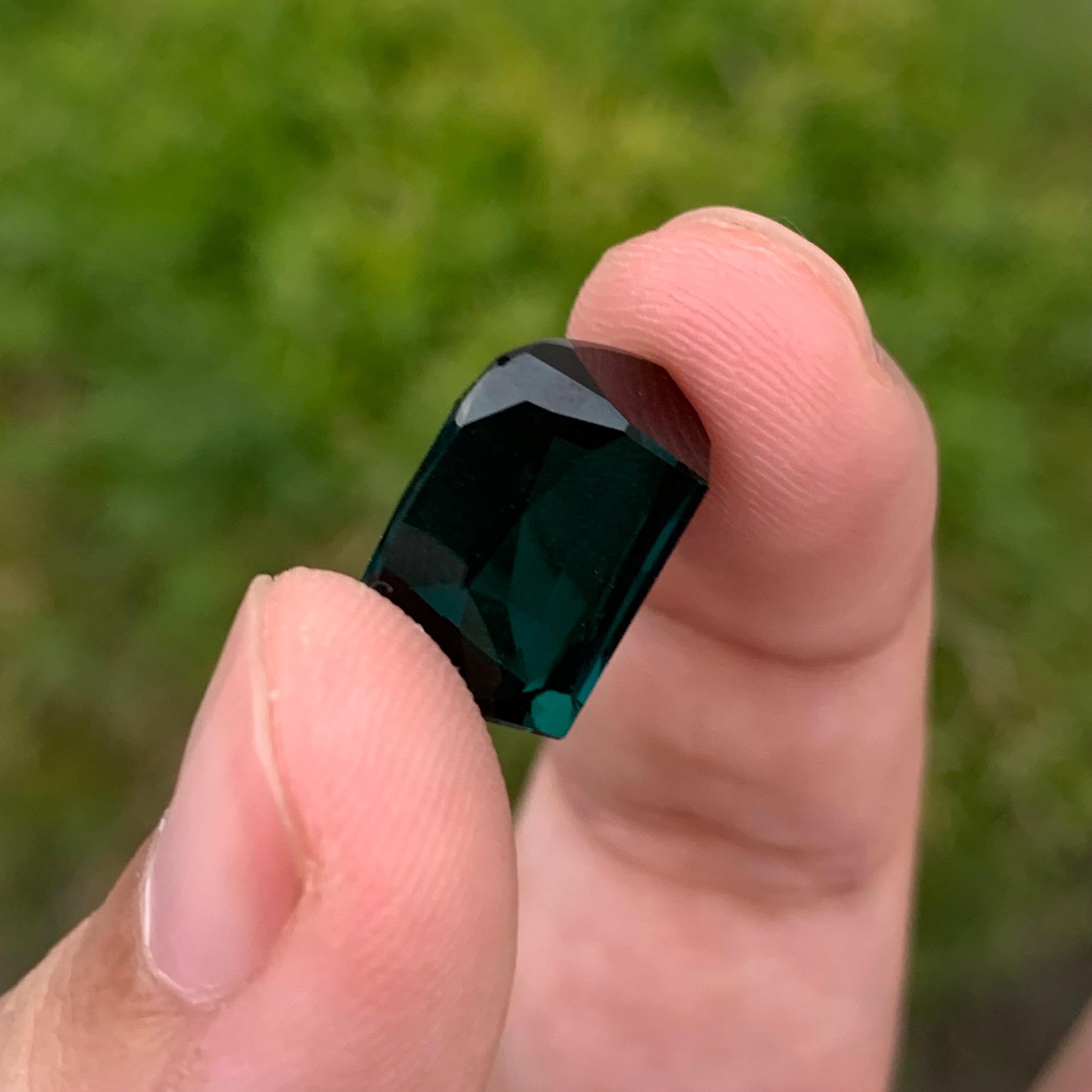 15.20 Carat Natural Loose Indicolite Tourmaline Big Cushion Shape Gemstone In New Condition For Sale In Peshawar, PK
